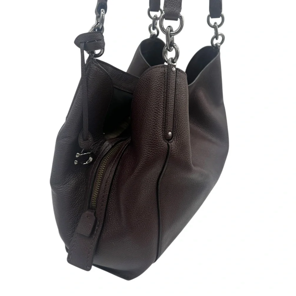 Coach Dalton 31 Satchel Shoulder Bag Oxblood Pebbled Leather 78364 - Picture 5 of 10